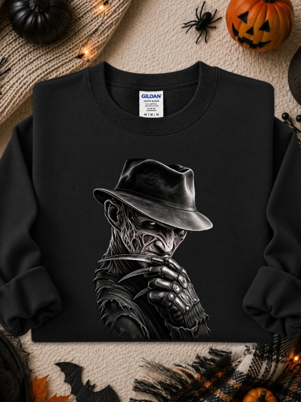 Freddy Krueger Sweatshirt Adult Unisex Graphic Crewneck Halloween Horror Movie